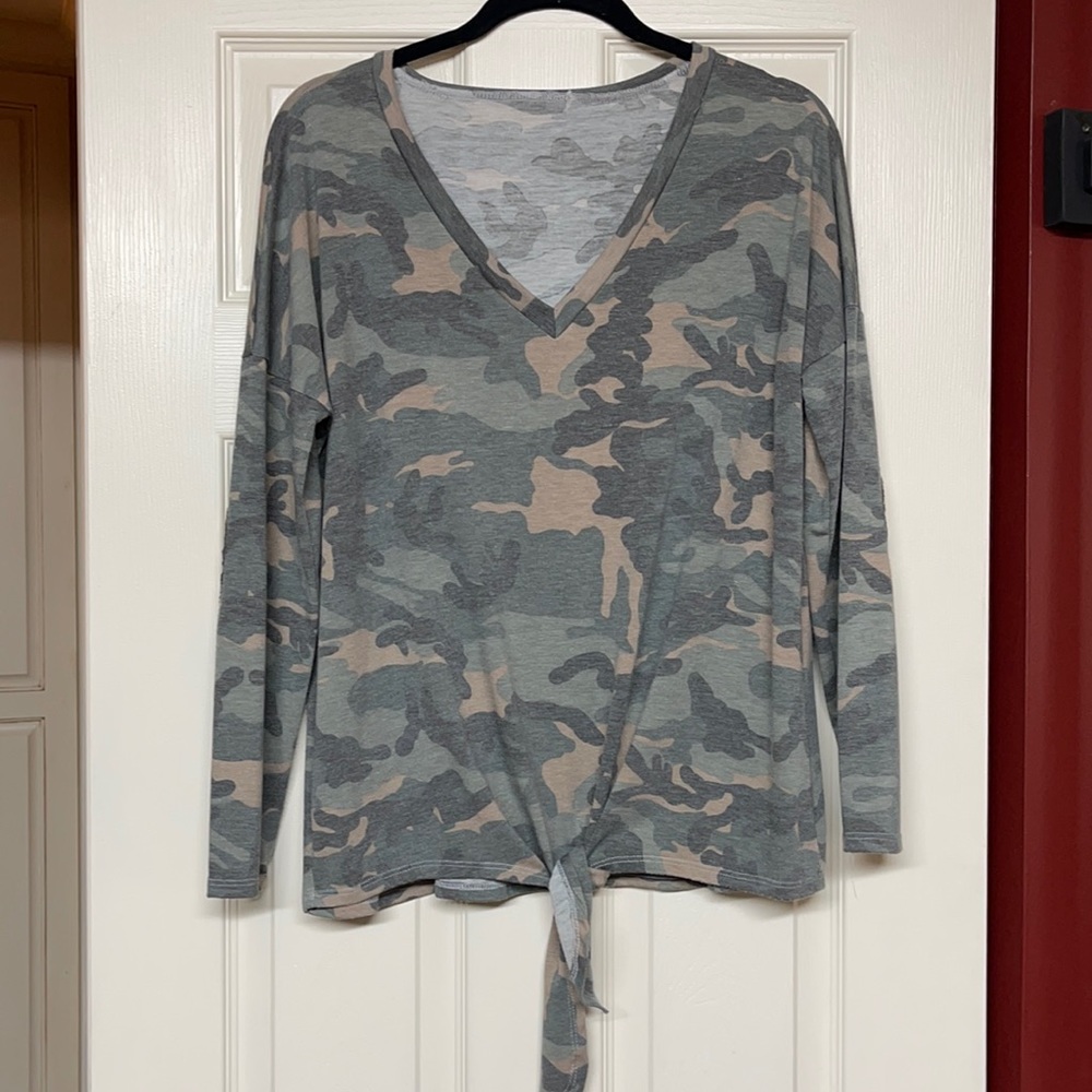 Camo long sleeve blouse